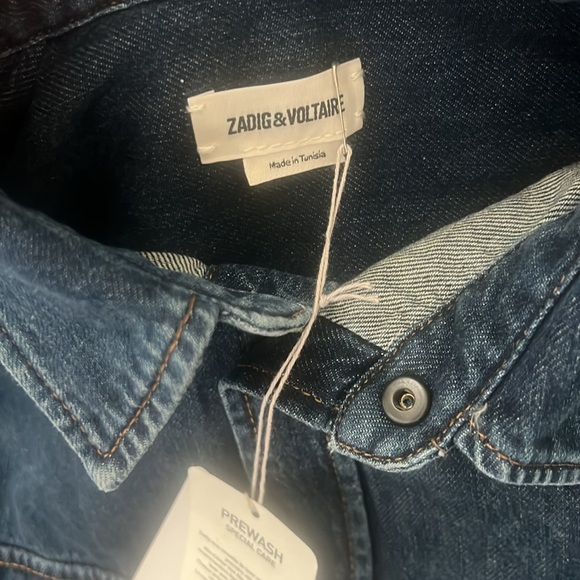 Zadig & Voltaire NWT Stan Arrow Denim Shirt in Blue - Picture 6 of 6